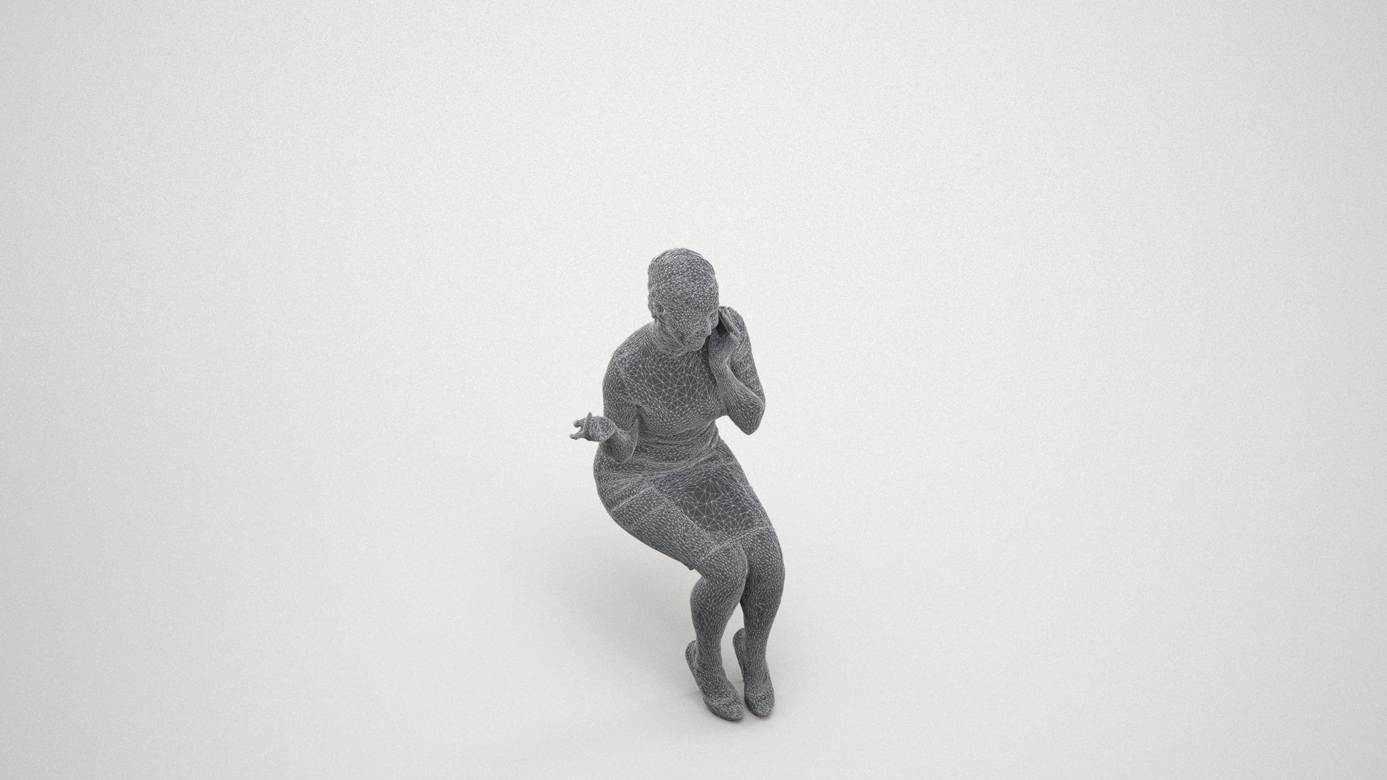 realistic 3D people woman business, render-ready for V-Ray and Corona, FBX OBJ, wireframe three-quarter view