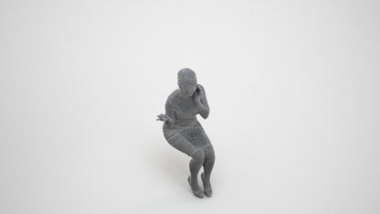 realistic 3D people woman business, render-ready for V-Ray and Corona, FBX OBJ, wireframe three-quarter view