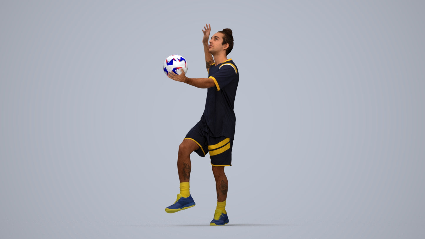 scanned 3D man sport, photogrammetry people for Enscape and V-Ray, top-down view render