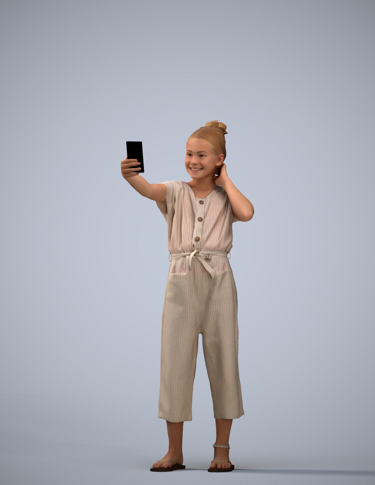 3D people model girl kids, scanned human for 3ds Max rendering