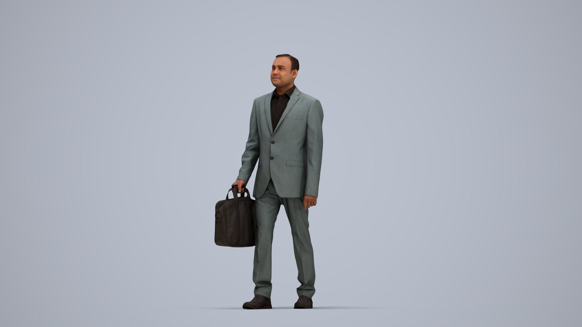 realistic 3D human man business, archviz people FBX OBJ for Blender, top-down view render