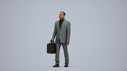 realistic 3D human man business, archviz people FBX OBJ for Blender, top-down view render