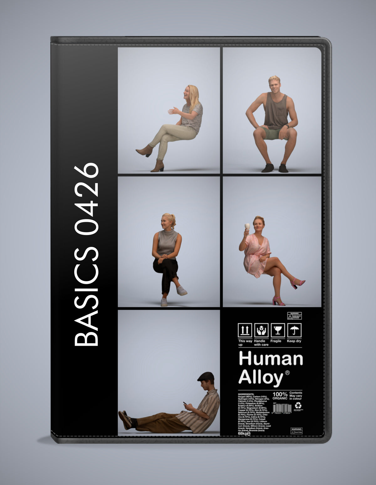 3D human models sitting bundle, 5 photogrammetry scanned people for archviz