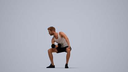 realistic 3D human man sport, archviz people FBX OBJ for Blender, top-down view render
