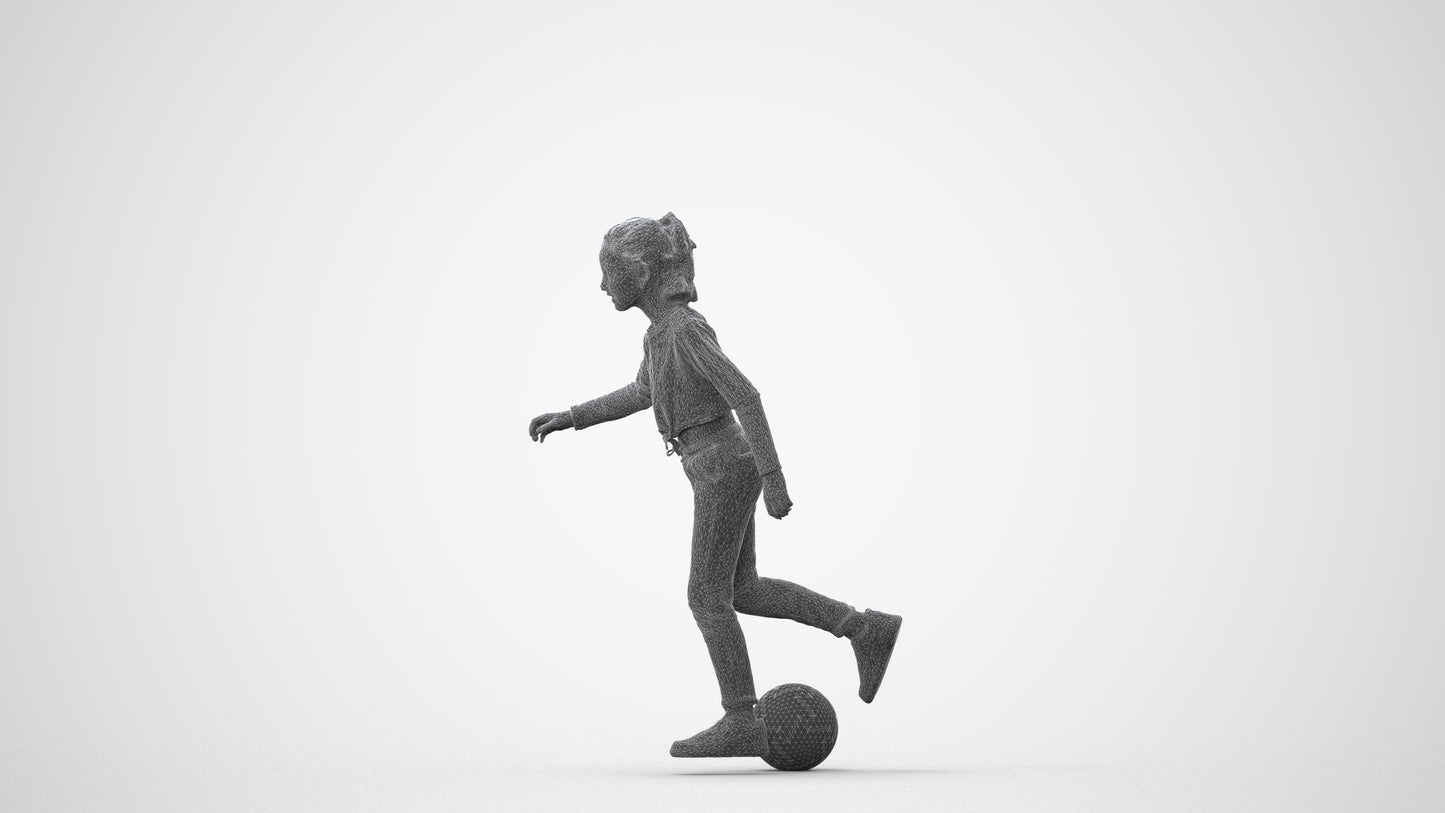 3D scanned girl kids sport, photorealistic archviz people for Enscape and SketchUp, square thumbnail