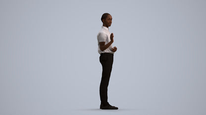 photogrammetry 3D boy hospitality, realistic human model archviz FBX, front view render