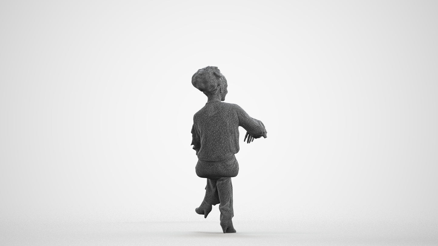 realistic 3D people woman casual sitting, render-ready for V-Ray and Corona, FBX OBJ, wireframe front view