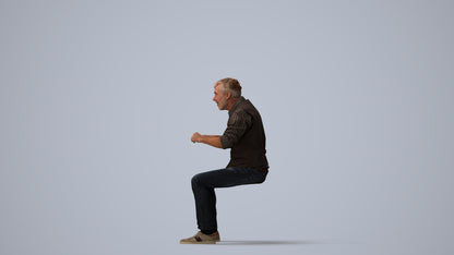 photogrammetry 3D man casual business, realistic human model archviz FBX, three-quarter view render