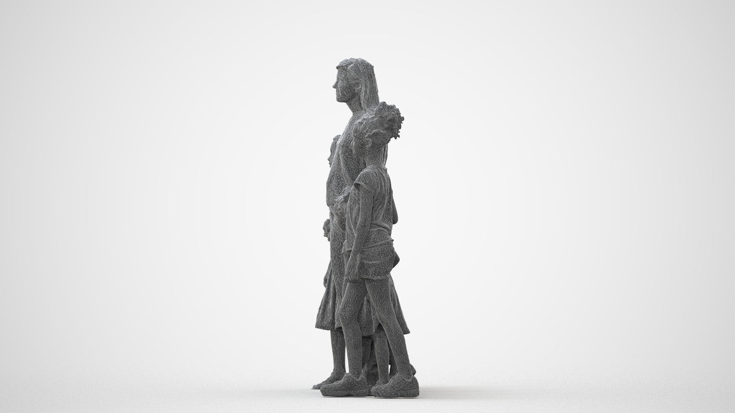 3D scanned girl kids casual, photorealistic archviz people for Enscape and SketchUp, square thumbnail