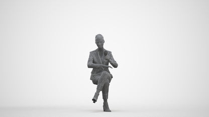 scanned 3D woman business, photogrammetry people for Enscape and V-Ray, three-quarter front view render