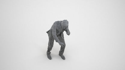 realistic 3D man business, scanned archviz people for Blender and 3ds Max, wireframe three-quarter view