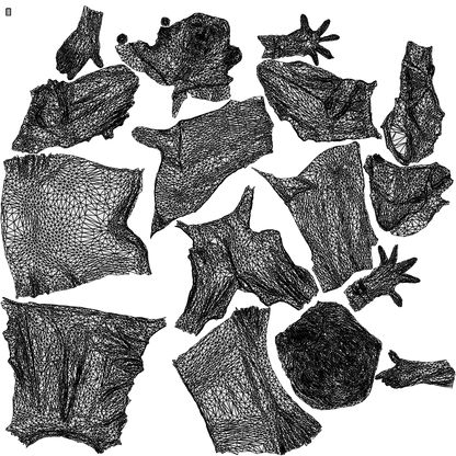scanned 3D senior woman business sitting, photogrammetry people for Enscape and V-Ray, wireframe top-down view