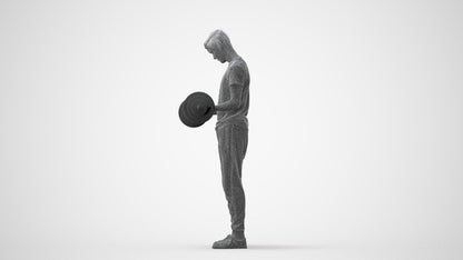3D human model man sport, photogrammetry scanned person for archviz, square thumbnail