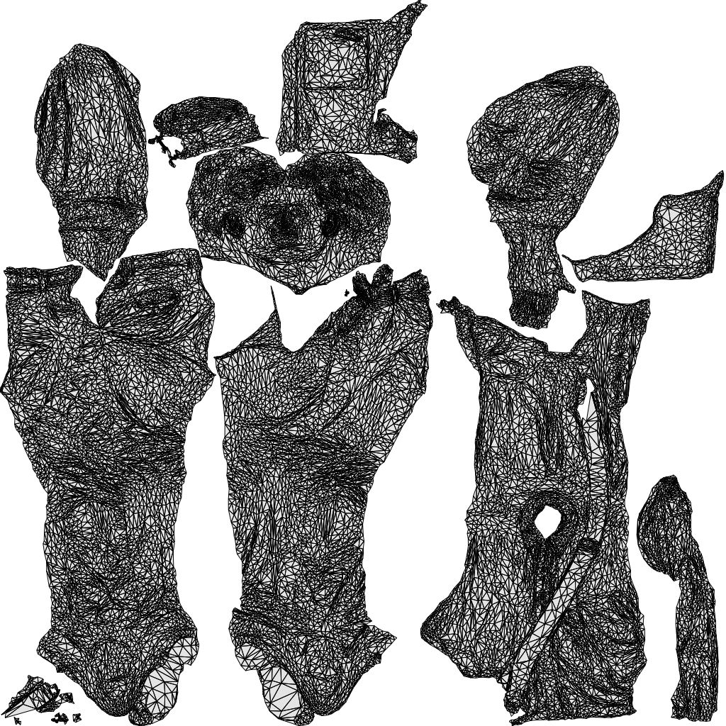 scanned 3D man casual standing, photogrammetry people for Enscape and V-Ray, wireframe top-down view