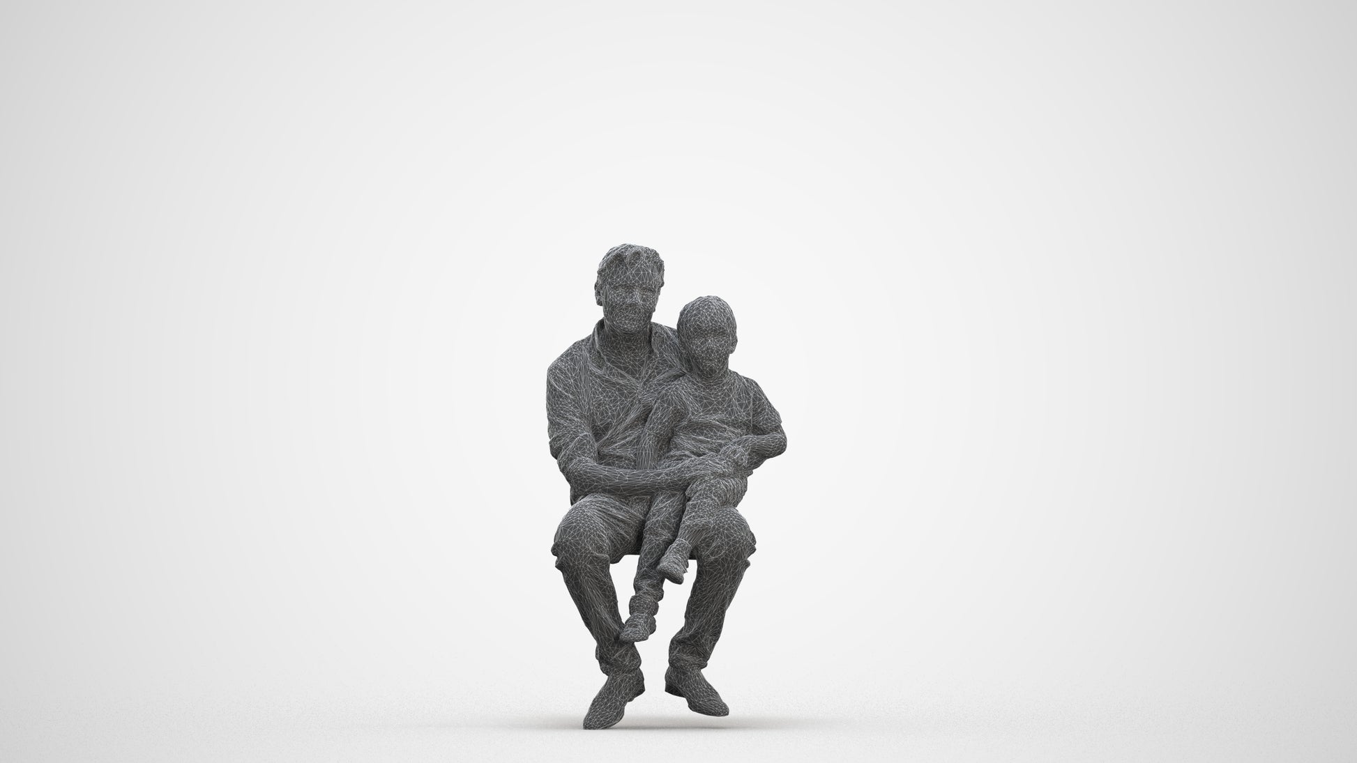 3D people model boy casual kids, scanned human for 3ds Max rendering, three-quarter front view render