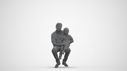 3D people model boy casual kids, scanned human for 3ds Max rendering, three-quarter front view render