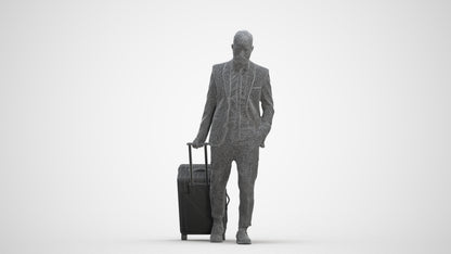 realistic 3D people man business, render-ready for V-Ray and Corona, FBX OBJ, three-quarter front view render