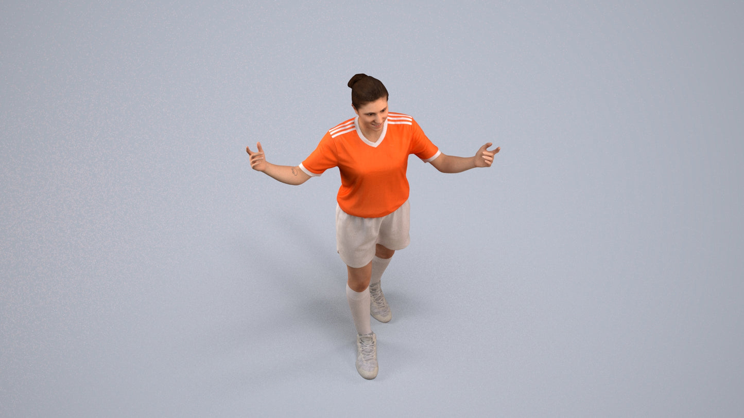 scanned 3D woman sport, photogrammetry people for Enscape and V-Ray, back view render