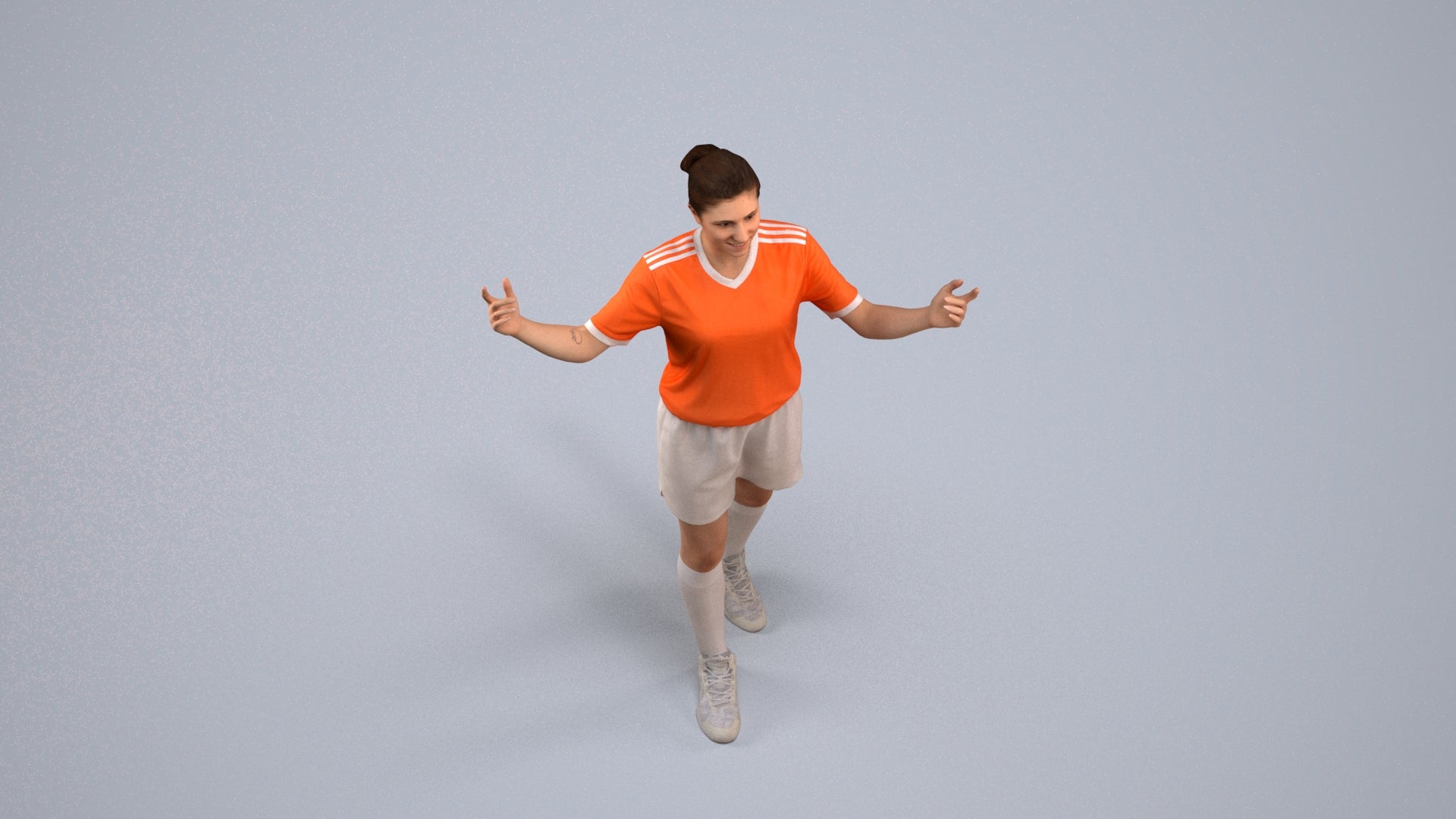scanned 3D woman sport, photogrammetry people for Enscape and V-Ray, back view render