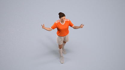 scanned 3D woman sport, photogrammetry people for Enscape and V-Ray, back view render