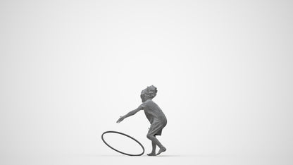 realistic 3D people girl casual kids, render-ready for V-Ray and Corona, FBX OBJ, wireframe back view