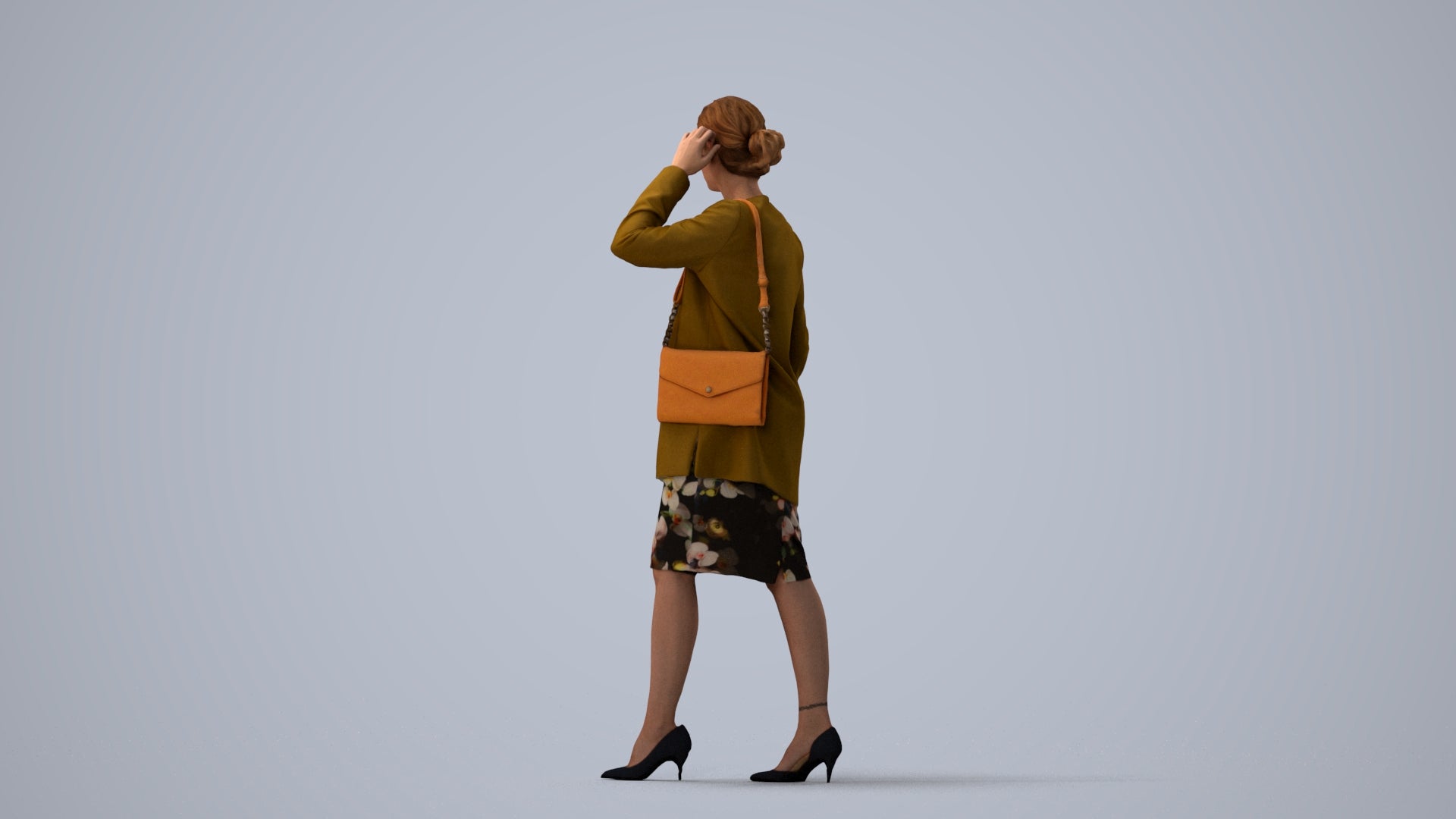 realistic 3D people woman casual couple, render-ready for V-Ray and Corona, FBX OBJ, three-quarter view render