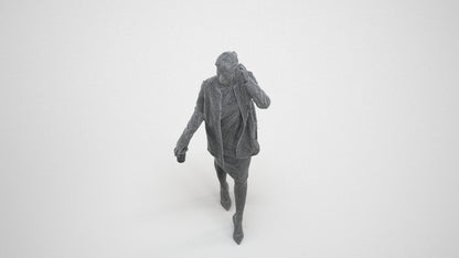 realistic 3D people woman casual couple, render-ready for V-Ray and Corona, FBX OBJ, wireframe three-quarter view