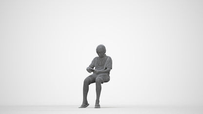 photogrammetry 3D boy kids, realistic human model archviz FBX, wireframe back view