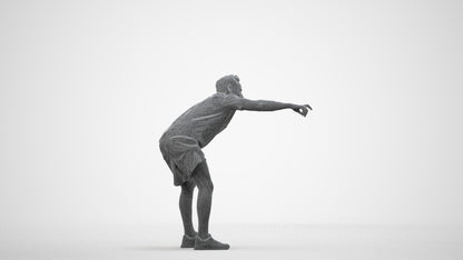 realistic 3D human man sport, archviz people FBX OBJ for Blender, wireframe side view
