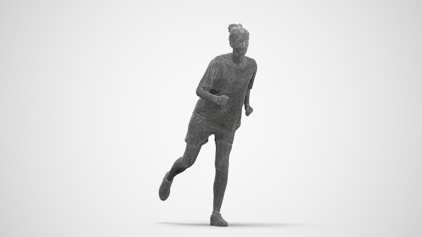3D scanned woman sport, photorealistic archviz people for Enscape and SketchUp, three-quarter front view render