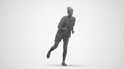 3D scanned woman sport, photorealistic archviz people for Enscape and SketchUp, three-quarter front view render