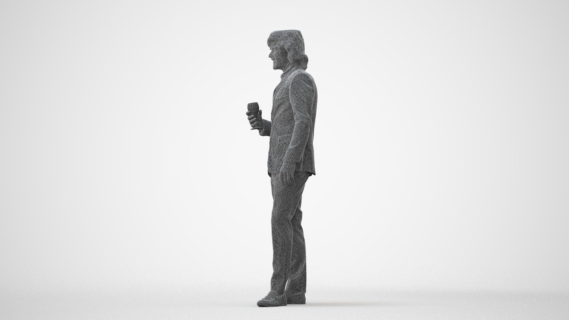 3D people model man business, scanned human for 3ds Max rendering, square thumbnail