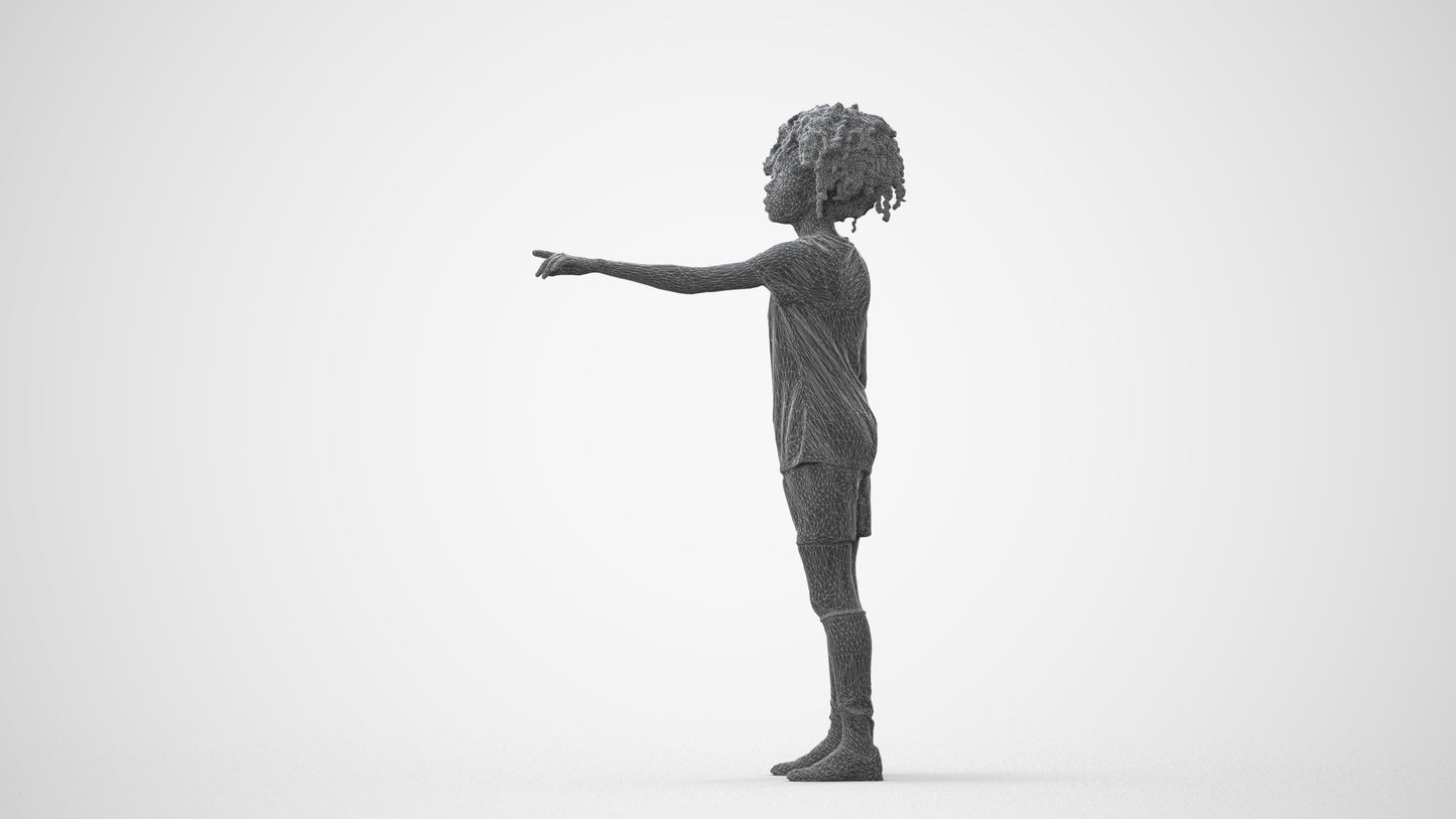 3D human model woman sport, photogrammetry scanned person for archviz, square thumbnail