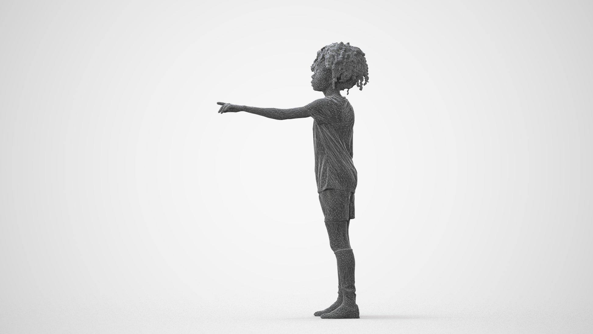 3D human model woman sport, photogrammetry scanned person for archviz, square thumbnail