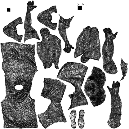 photogrammetry 3D man sport, realistic human model archviz FBX, wireframe top-down view