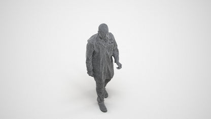 realistic 3D senior man medical, scanned archviz people for Blender and 3ds Max, wireframe three-quarter view