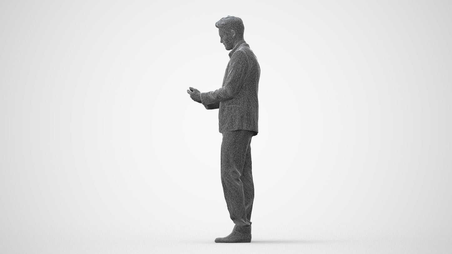 realistic 3D human man business, archviz people FBX OBJ for Blender, square thumbnail