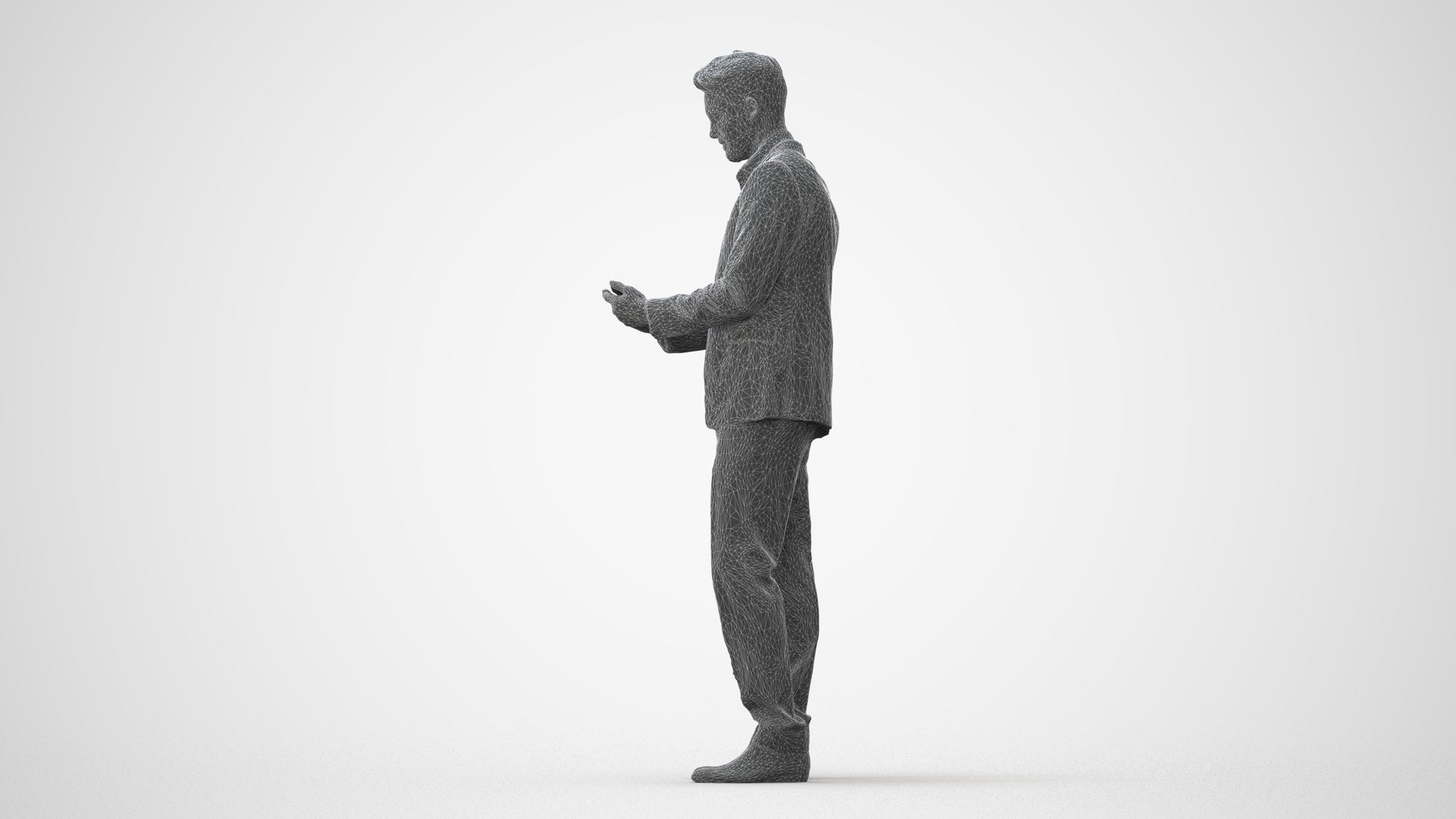 realistic 3D human man business, archviz people FBX OBJ for Blender, square thumbnail
