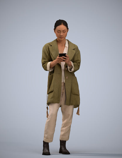 realistic 3D people woman casual standing, render-ready for V-Ray and Corona, FBX OBJ