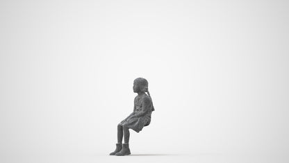 realistic 3D human girl casual kids, archviz people FBX OBJ for Blender, square thumbnail