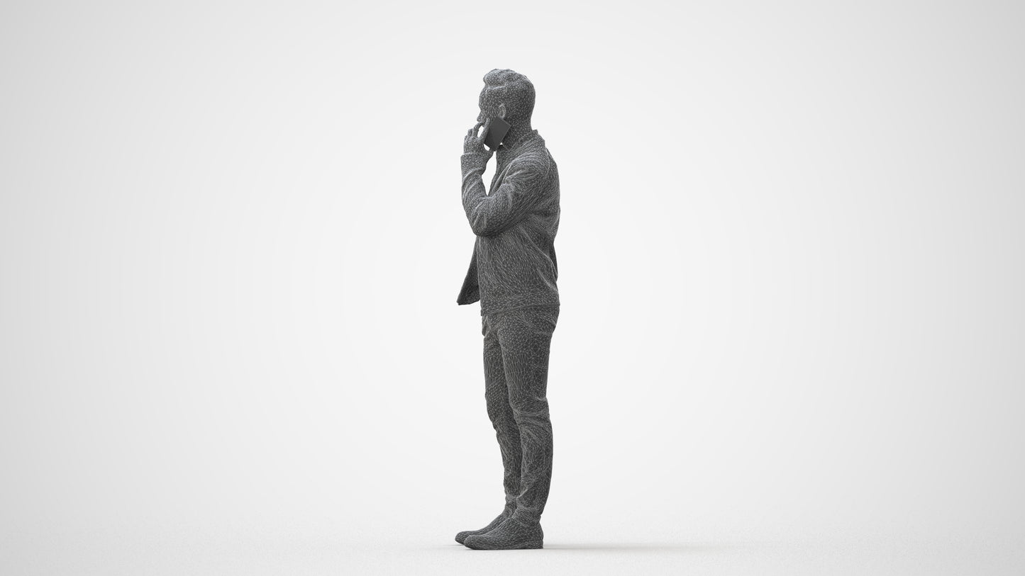 photogrammetry 3D man business standing, realistic human model archviz FBX, square thumbnail
