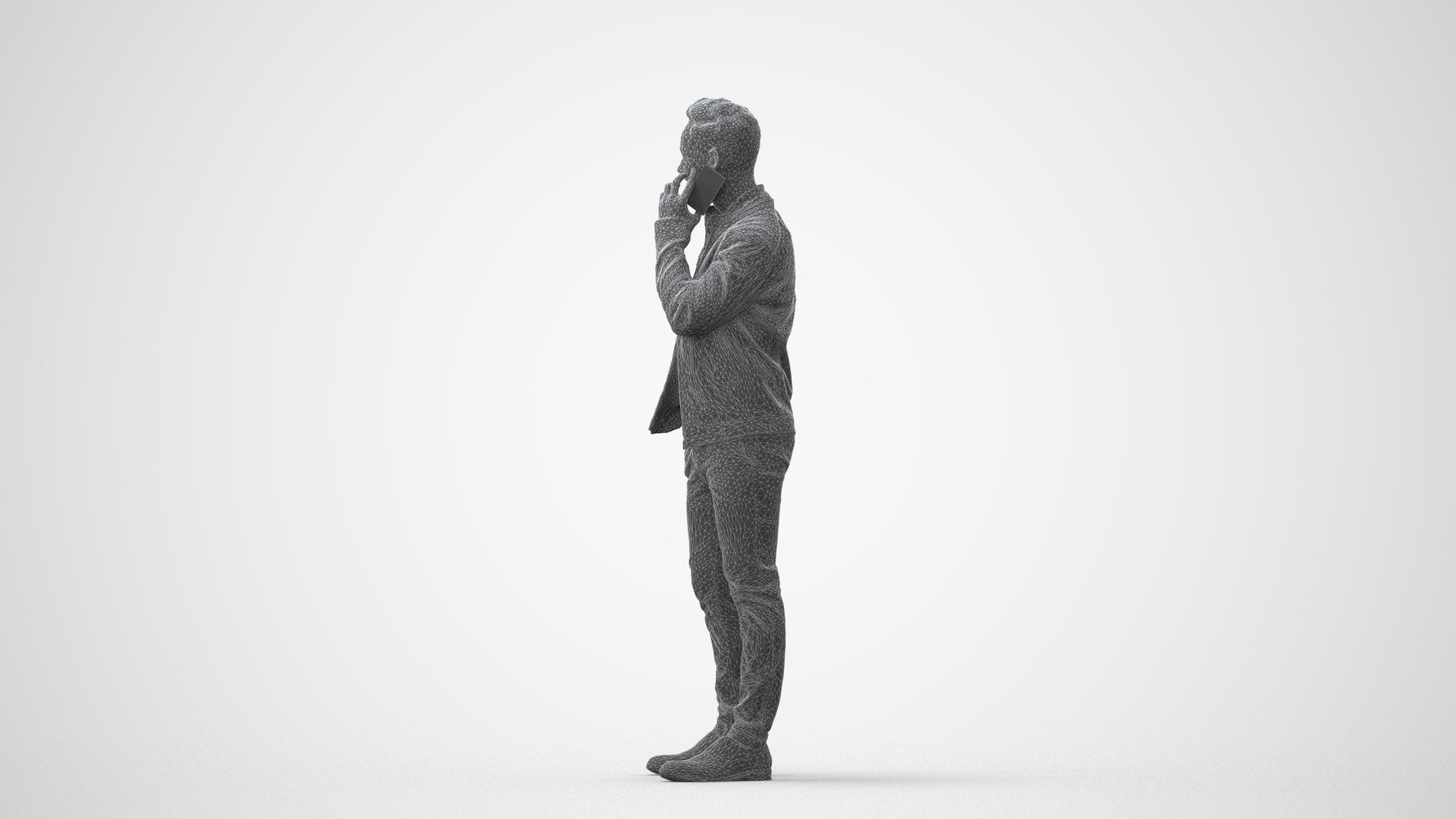 photogrammetry 3D man business standing, realistic human model archviz FBX, square thumbnail