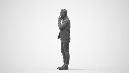 photogrammetry 3D man business standing, realistic human model archviz FBX, square thumbnail