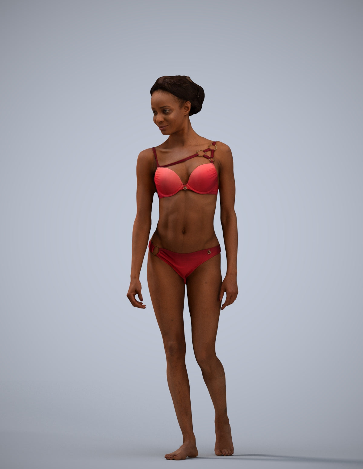 scanned 3D woman pool, photogrammetry people for Enscape and V-Ray