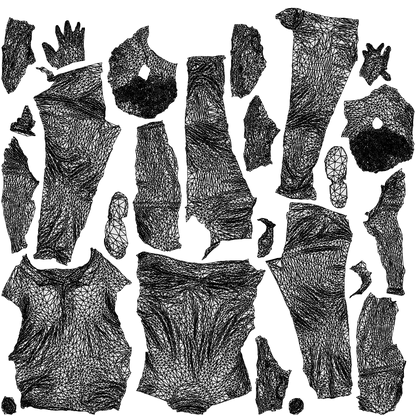 3D human model man casual standing, photogrammetry scanned person for archviz, wireframe top-down view