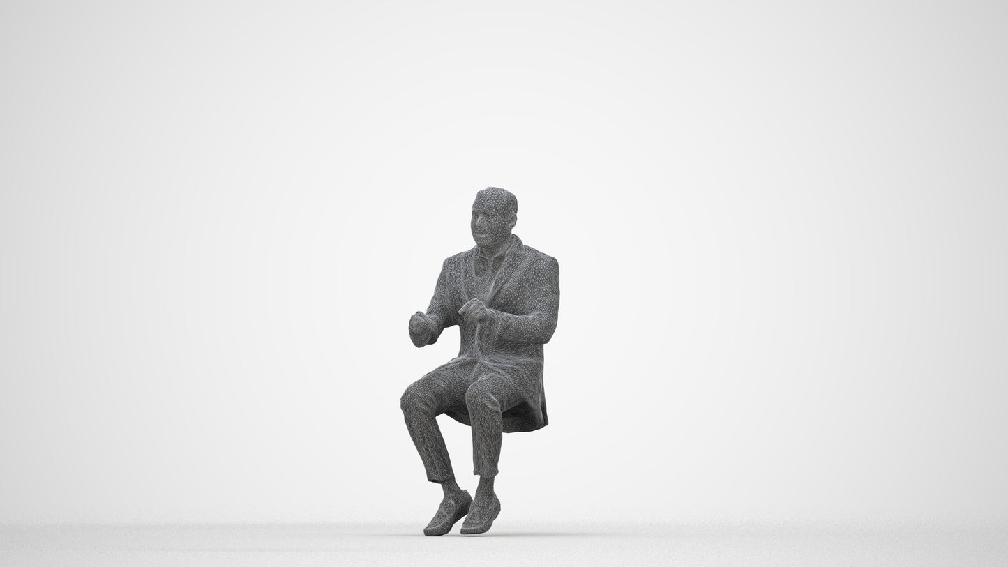 realistic 3D man business, scanned archviz people for Blender and 3ds Max, wireframe back view