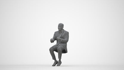 realistic 3D man business, scanned archviz people for Blender and 3ds Max, wireframe back view