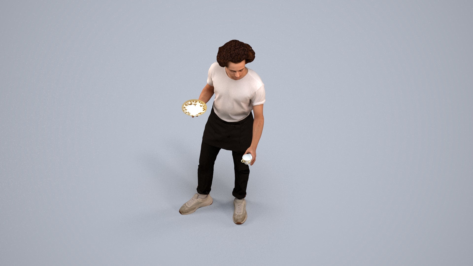 realistic 3D people man standing, render-ready for V-Ray and Corona, FBX OBJ, back view render