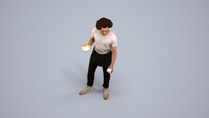 realistic 3D people man standing, render-ready for V-Ray and Corona, FBX OBJ, back view render