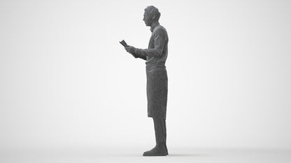 realistic 3D human man hospitality, archviz people FBX OBJ for Blender, square thumbnail
